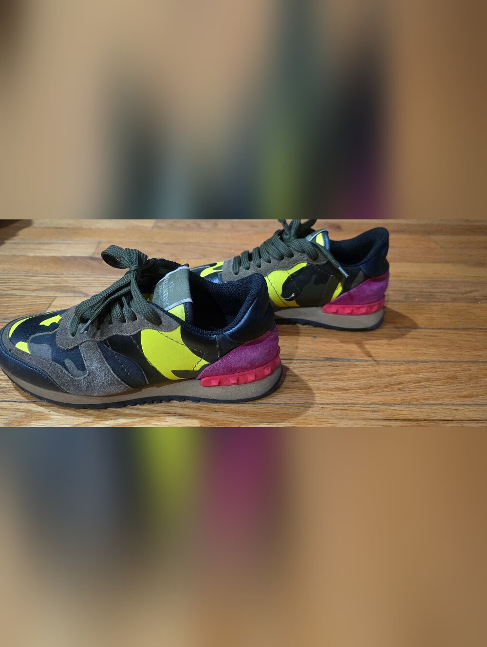 Valentino Garavani Rockrunner Camo Rockstud Sneakers EU 37 - Picture 3 of 4